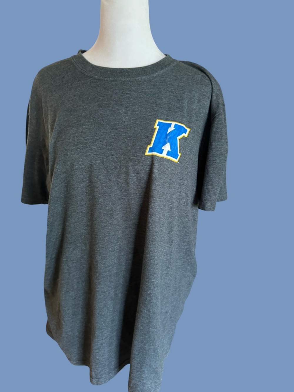 Kent State University Dark Gray Tee with Blue Logo on Tag